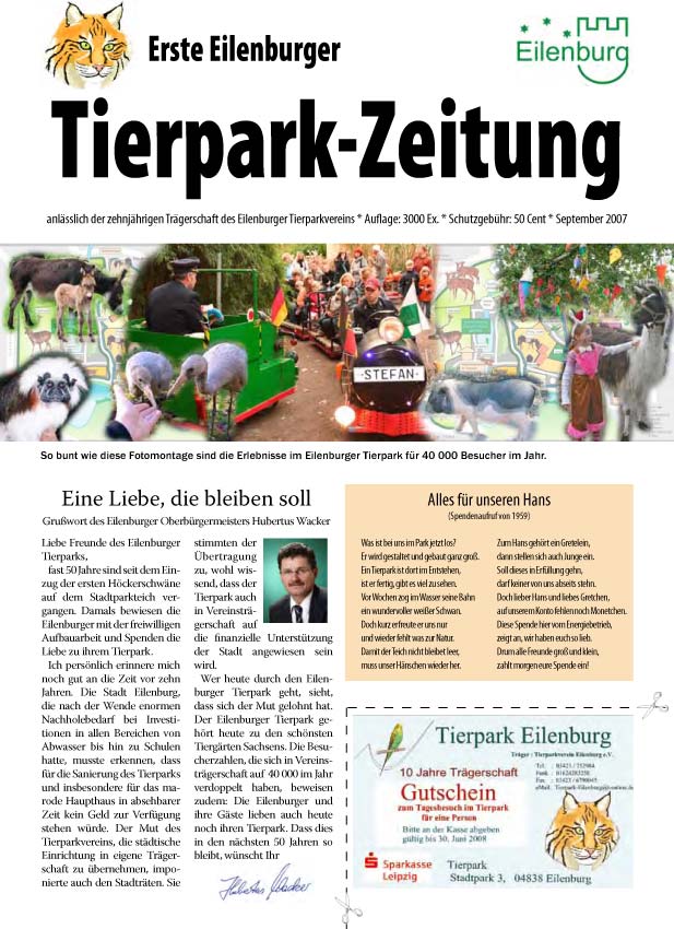 Erste Tierparkzeitung